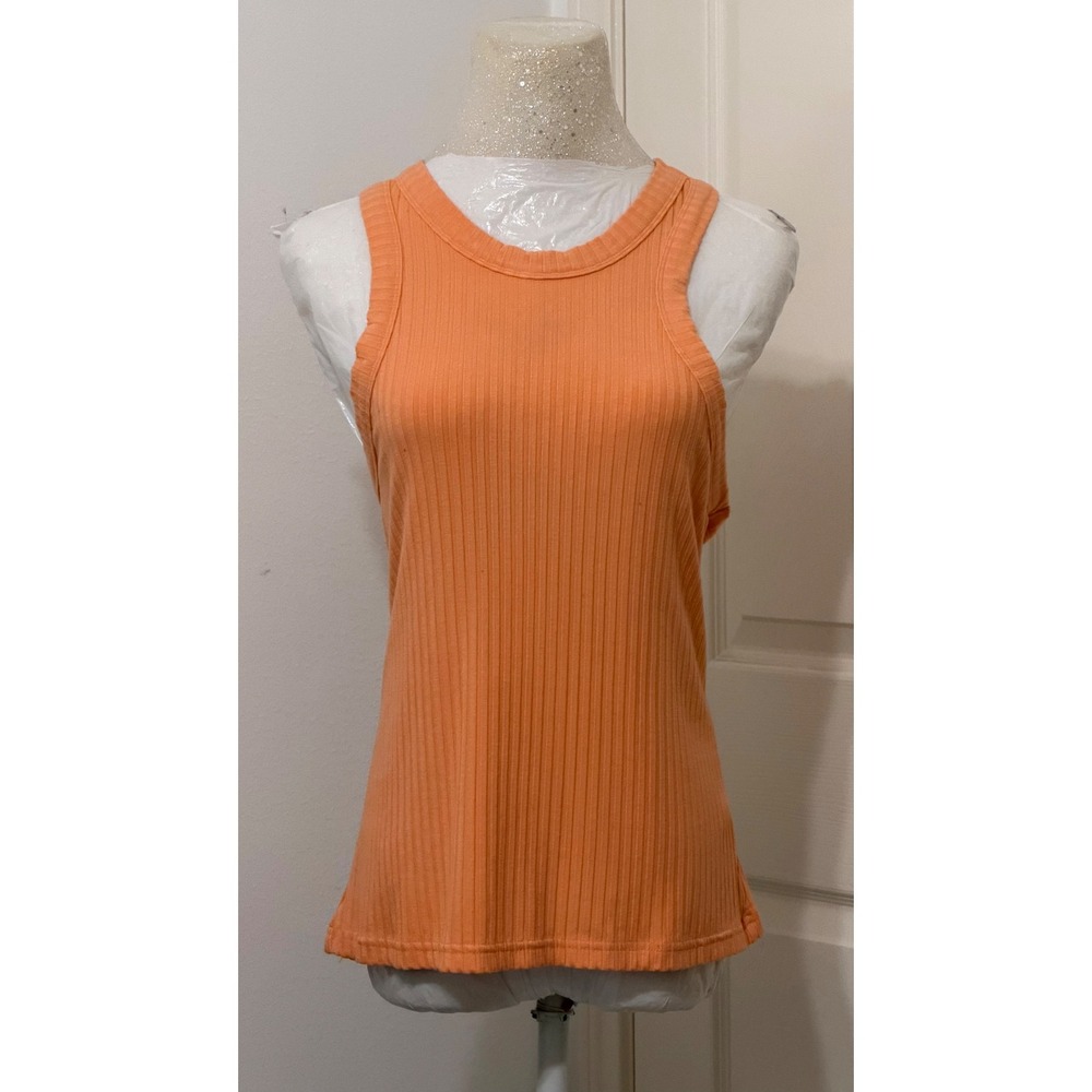 Free People Women's sz L FP Movement‎ Tank Top Orange Racerback Athletic Sporty